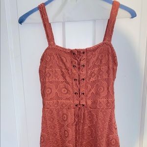 coral dress, never worn with cute tie in the front